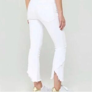 Anthropologie‎ Citizens of Humanity Drew Cropped Fray White Jeans Size 27